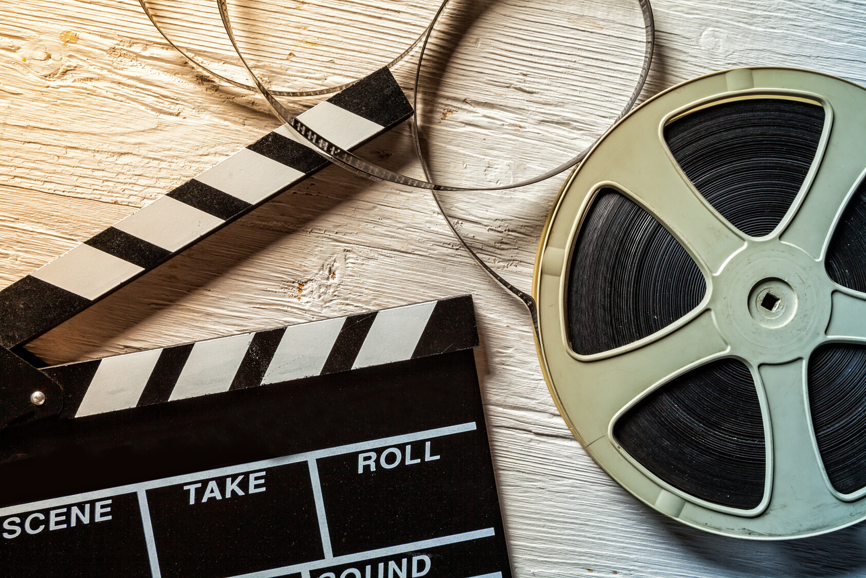 Film Camera Chalkboard and Roll